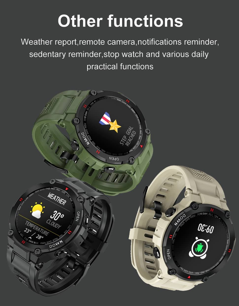 Findtime Smart Watch Military Watch with Bluetooth Call Blood Pressure and Heart Rate Monitoring