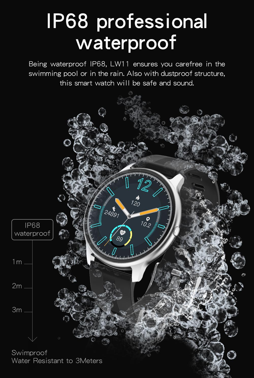 IP68 waterproof smart watch