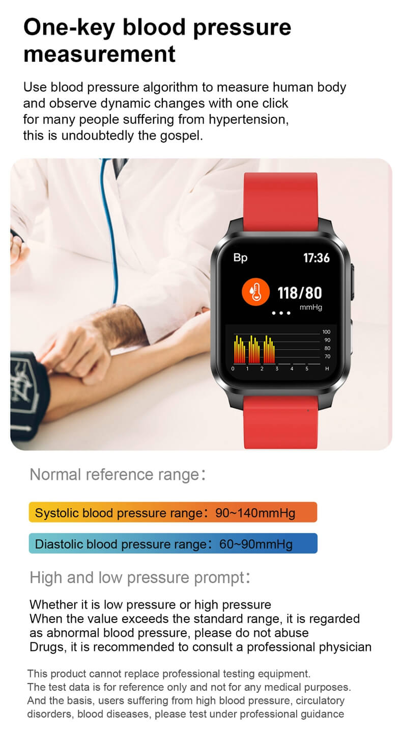 Findtime ECG Reloj inteligente Monitor Presión arterial Ritmo cardíaco Oxígeno en sangre Temperatura corporal