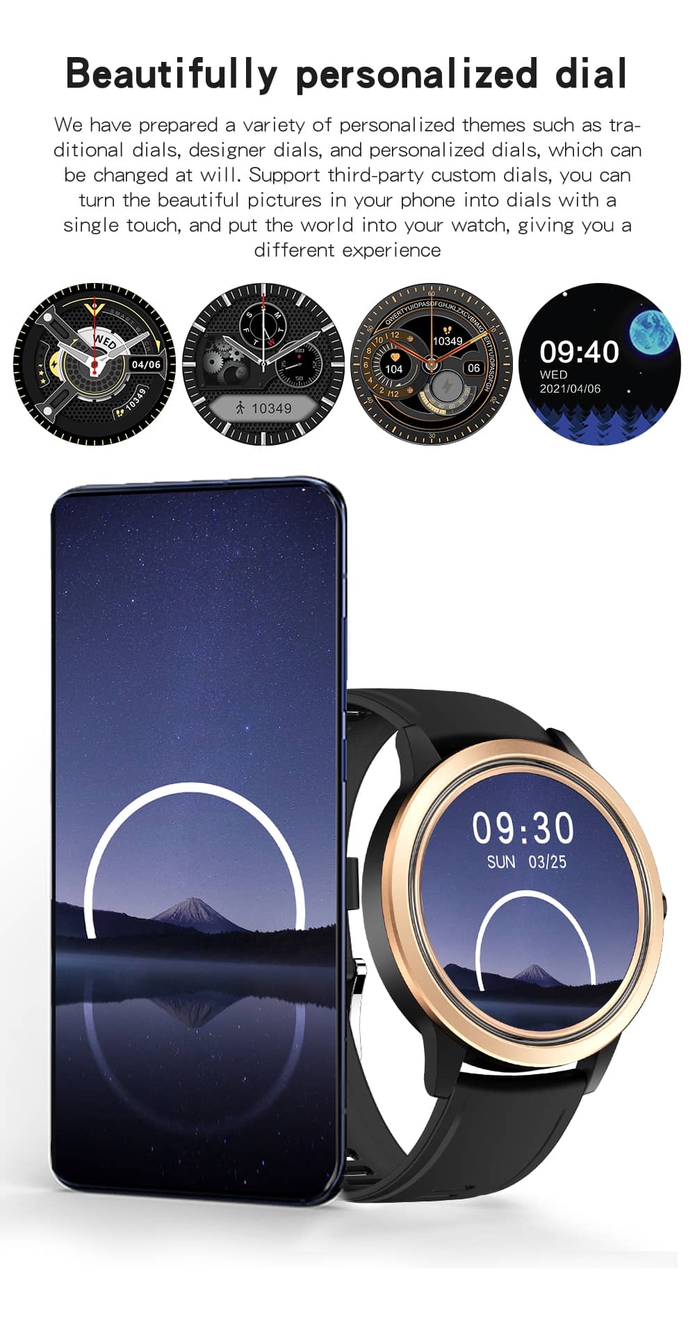 Findtime Smartwatch mit Blutdruck- und Herzfrequenz-Blutsauerstoff-Bluetooth-Anruf