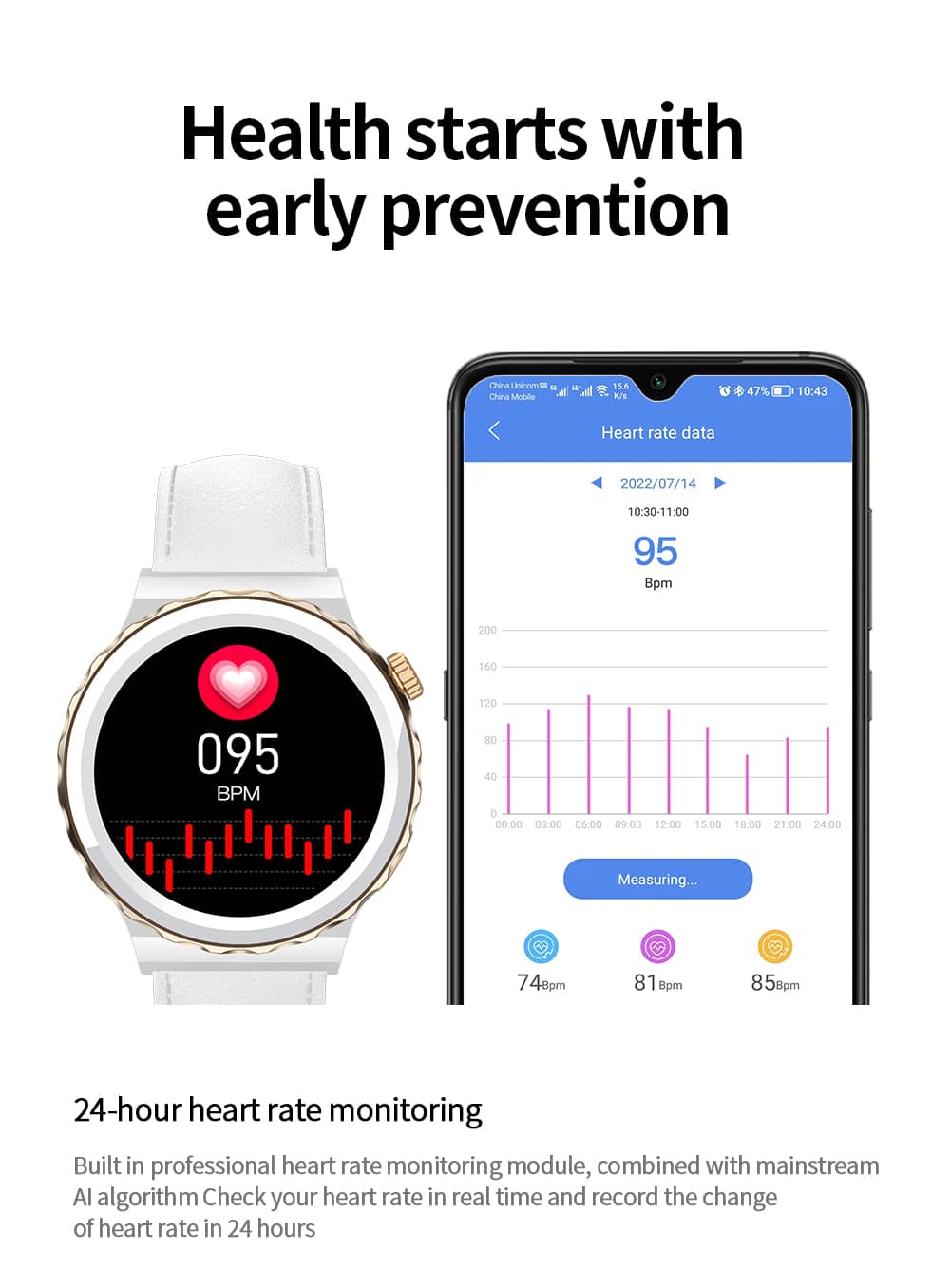 Findtime Smart Wathes for Women Monitor Blood Pressure Heart Rate SpO2 Bluetooth Calling