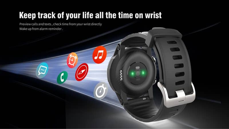 GPS Smart Watch Blood Oxygen Heart Rate Monitor IP68 Waterproof Flashlight Message Reminder 12/24 Hour Switch - Findtime