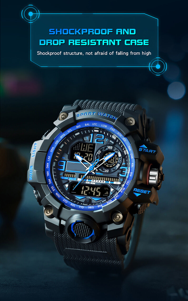 Reloj militar Findtime para hombre Reloj digital táctico impermeable grande analógico