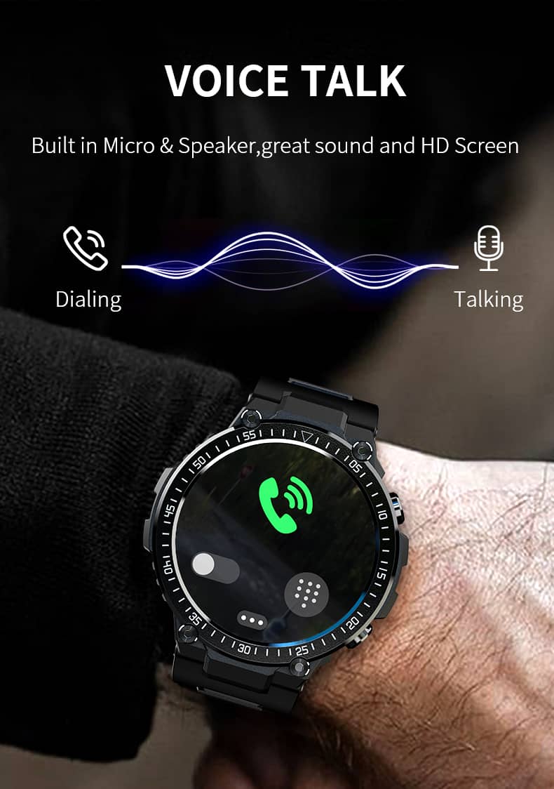 Outdoor AMOLED Smart Watch Blood Oxygen Heart Rate Monitor Bluetooth Call Resistant Between -20℃~50℃ - Findtime