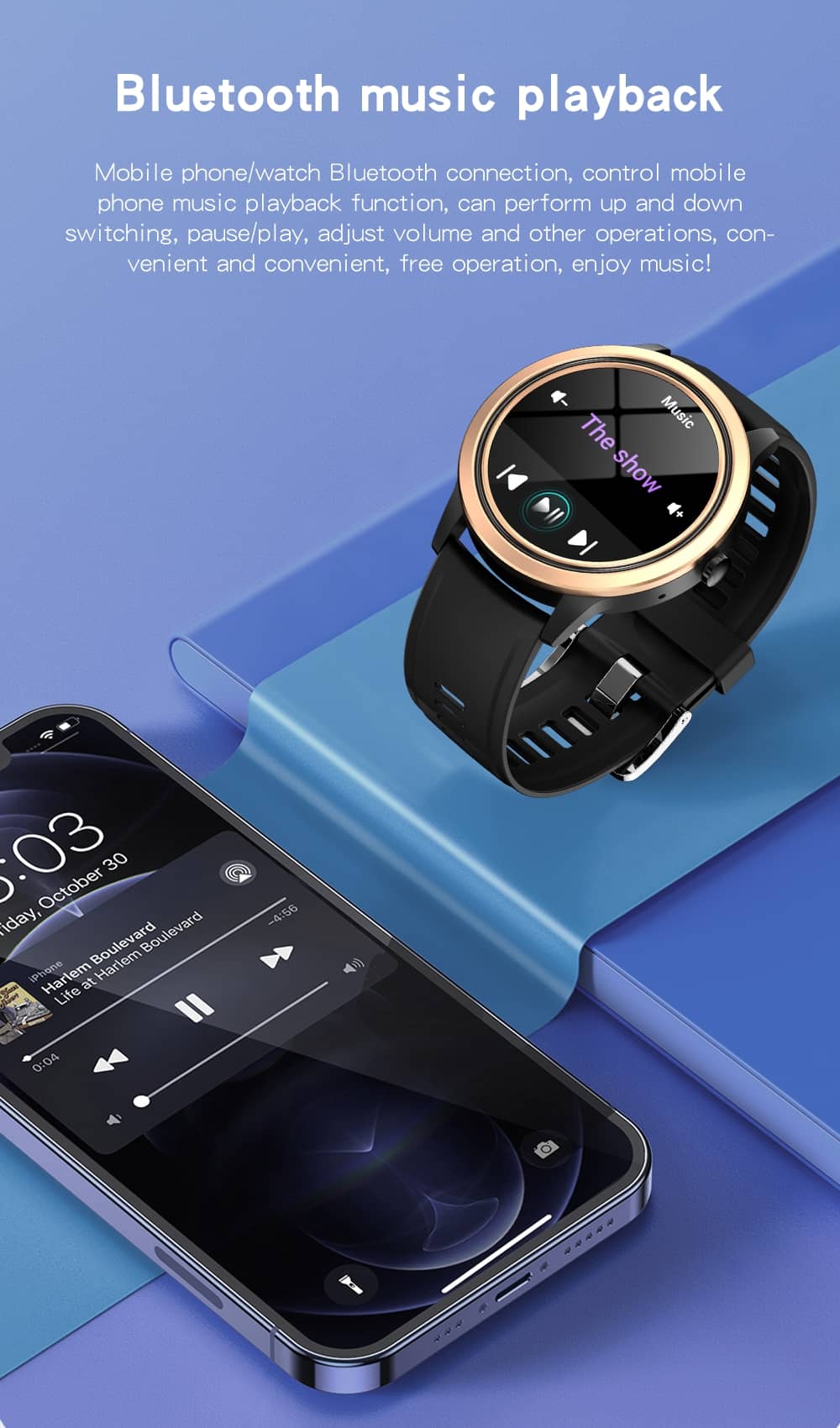 Findtime Smartwatch mit Blutdruck- und Herzfrequenz-Blutsauerstoff-Bluetooth-Anruf