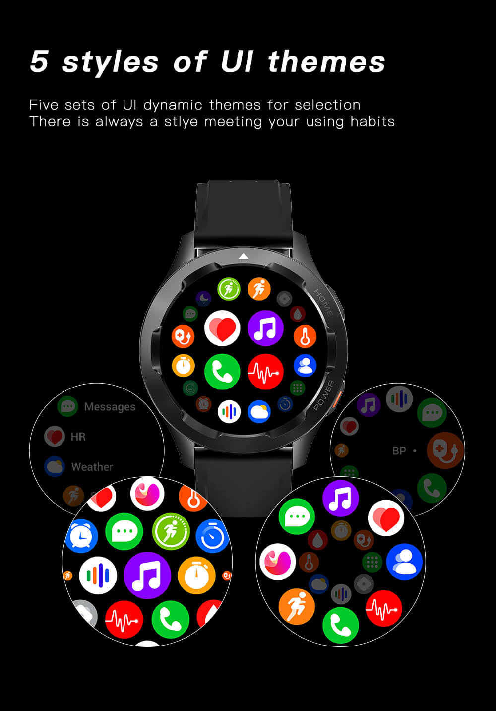 Reloj inteligente Findtime, monitor de presión arterial, frecuencia cardíaca, oxígeno en sangre, temperatura corporal