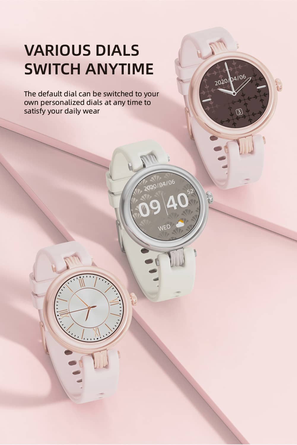 Findtime Smartwatch für Damen, Bluetooth-Anrufe, Blutdrucküberwachung