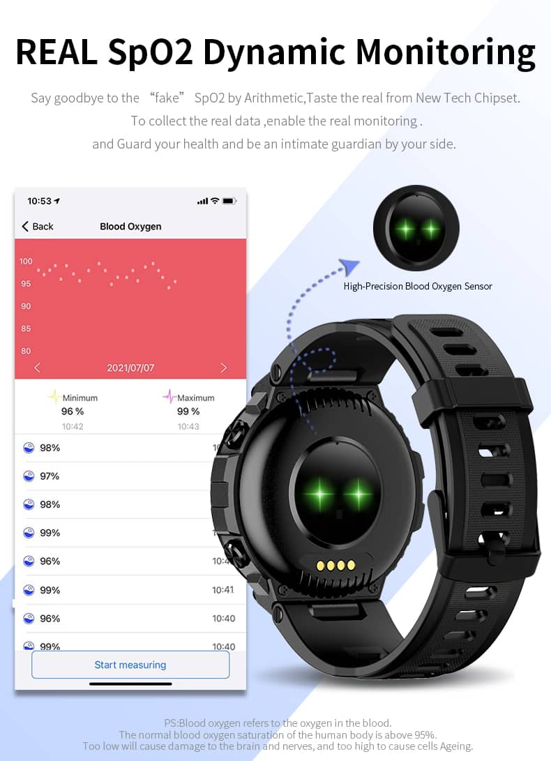 Outdoor AMOLED Smart Watch Blood Oxygen Heart Rate Monitor Bluetooth Call Resistant Between -20℃~50℃ - Findtime