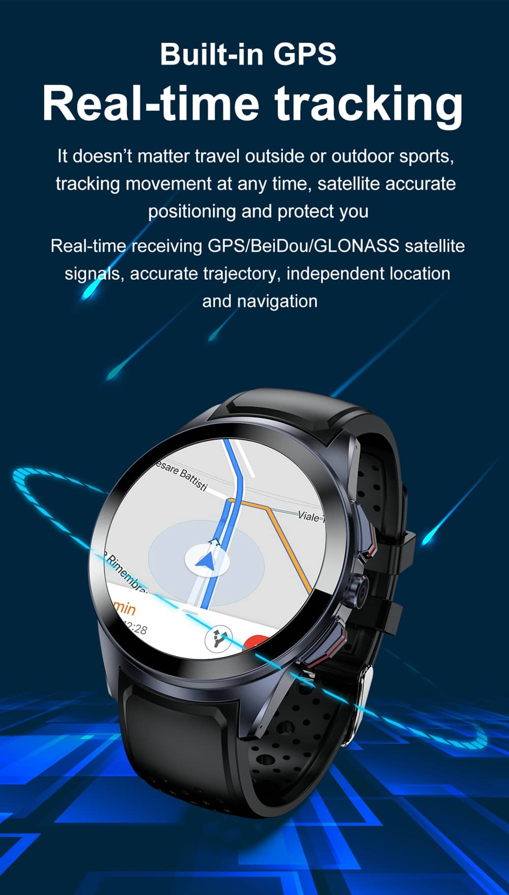AMOLED 4G GPS Smart Watch Separate SIM Card HD Camera Blood Oxygen Heart Rate Monitor IP68 Waterproof Smart AI Assistant - Findtime