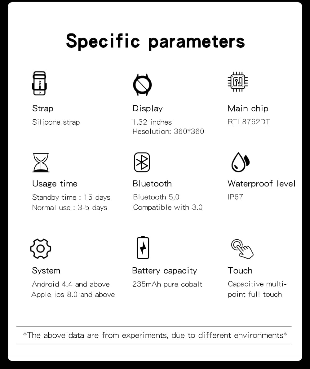 Reloj inteligente Findtime con presión arterial y frecuencia cardíaca Oxígeno en sangre Llamada Bluetooth