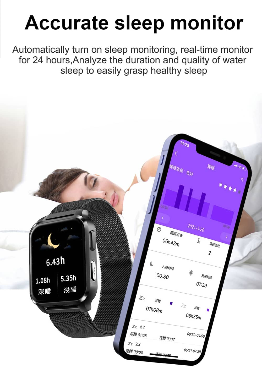 Reloj inteligente Findtime, Monitor de temperatura corporal, ECG, PPG, presión arterial, frecuencia cardíaca, oxígeno en sangre