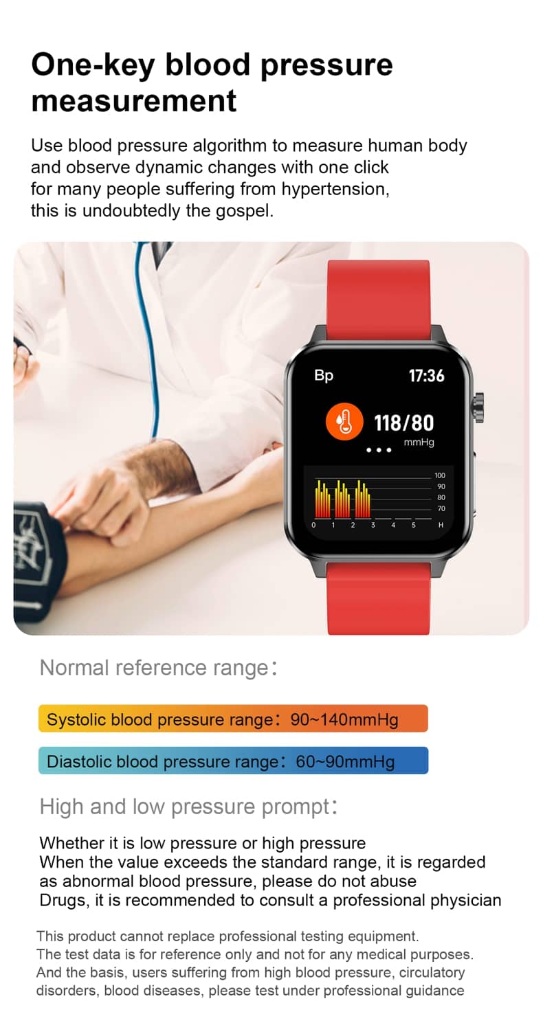 Reloj inteligente Findtime ECG con monitor de presión arterial, temperatura corporal, frecuencia cardíaca, oxígeno en sangre