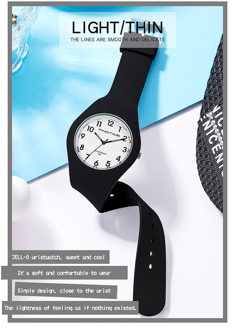 Reloj digital Findtime para mujer, fino, ultraligero, resistente al agua, analógico, casual, a la moda