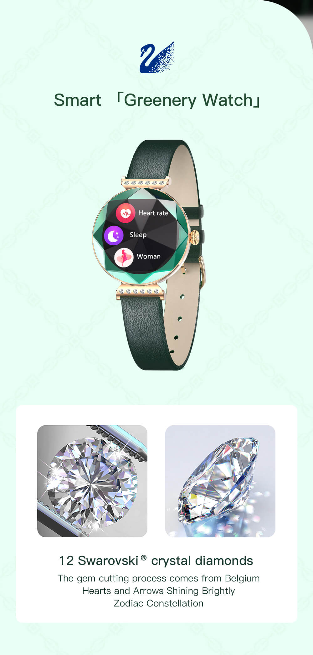 Findtime Luxury Smart Watches for Women with Real-time Heart Rate Monitoring IP68 Waterproof