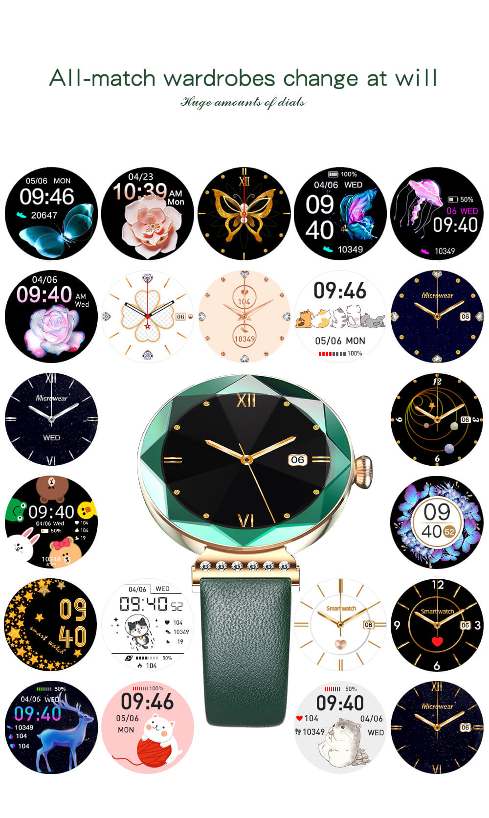 Findtime Luxus-Smartwatches für Damen mit Echtzeit-Herzfrequenzüberwachung, IP68 wasserdicht