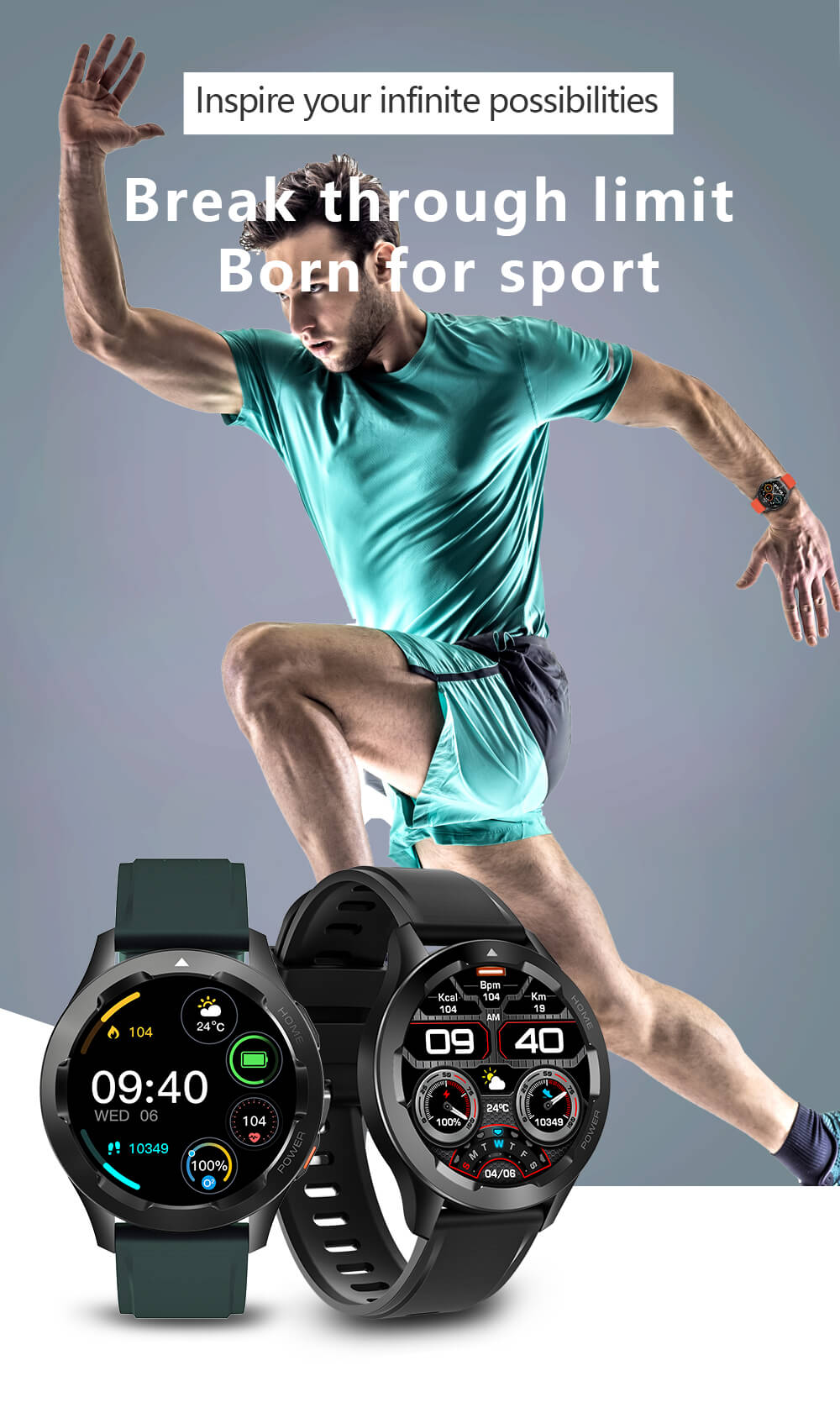 Reloj inteligente Findtime, monitor de presión arterial, frecuencia cardíaca, oxígeno en sangre, temperatura corporal