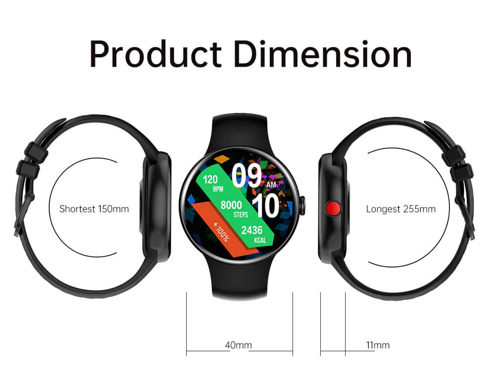 AMOLED Smart Watch Blood Pressure Heart Rate Blood Oxygen Monitor Female Cycle Reminder - Findtime