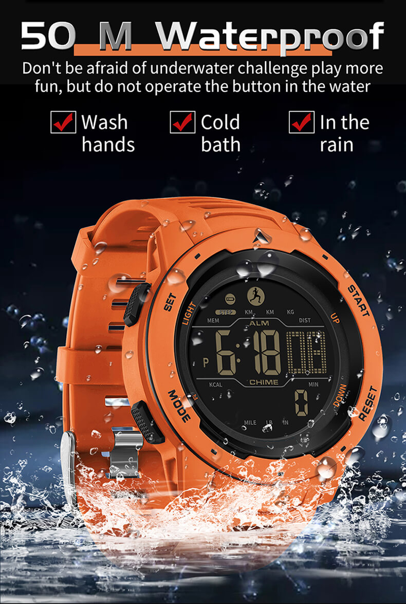 reloj digital resistente al agua