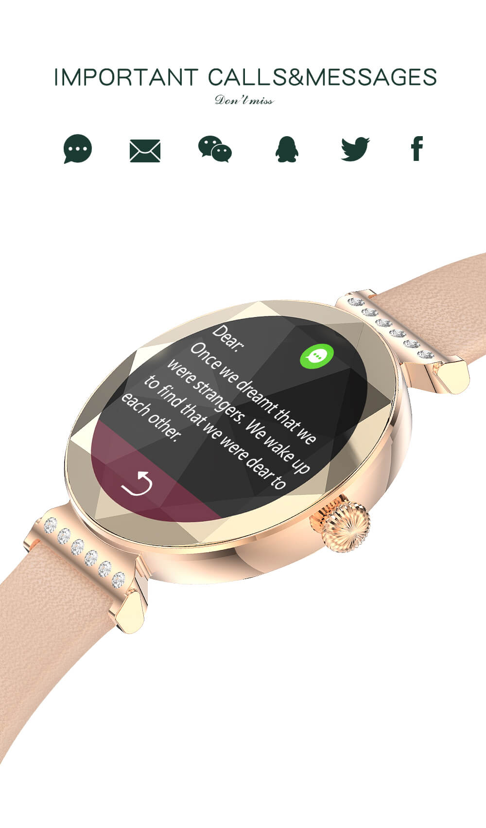 Findtime Luxury Smart Watches for Women with Real-time Heart Rate Monitoring IP68 Waterproof