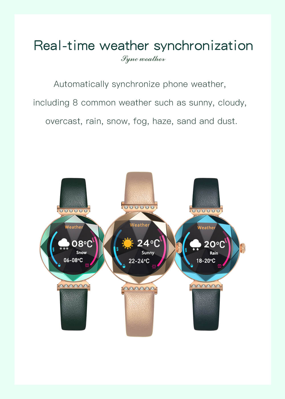 Findtime Luxury Smart Watches for Women with Real-time Heart Rate Monitoring IP68 Waterproof