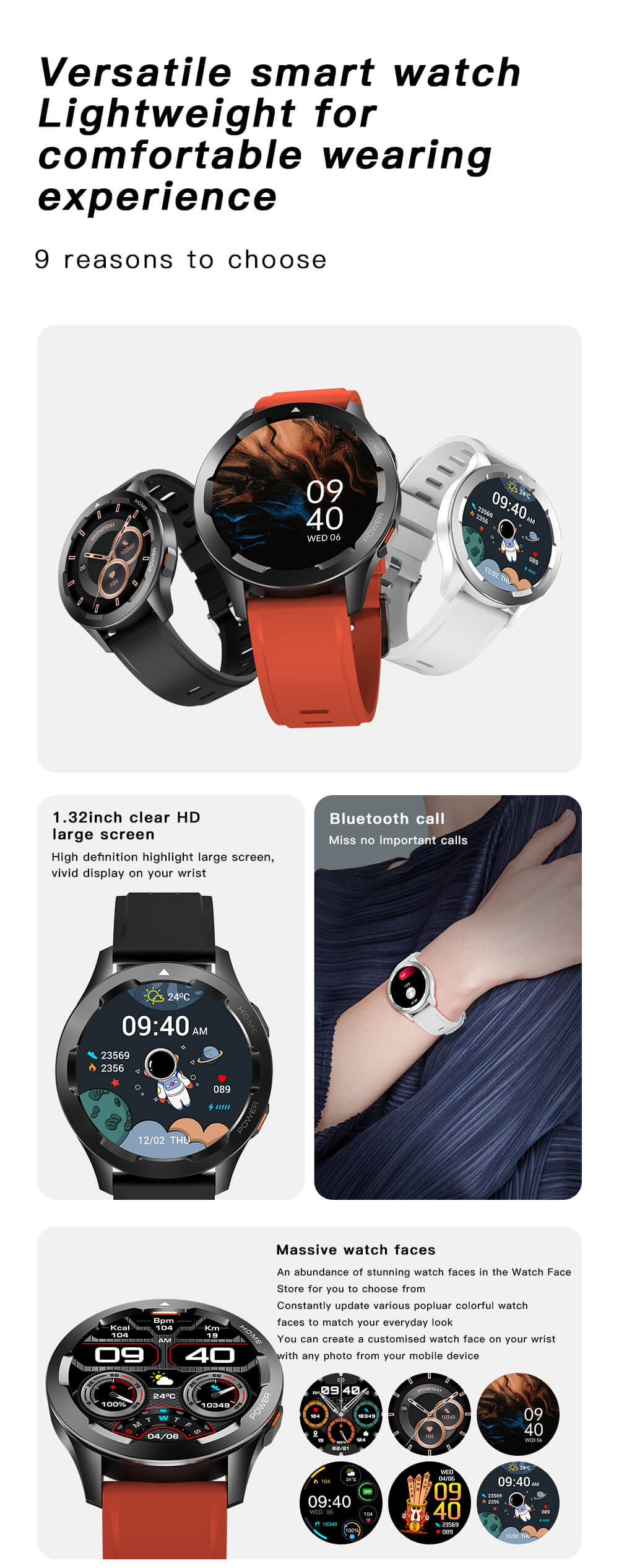 Findtime Smart Watch Blood Pressure Monitor Heart Rate Blood Oxygen Body Temperature