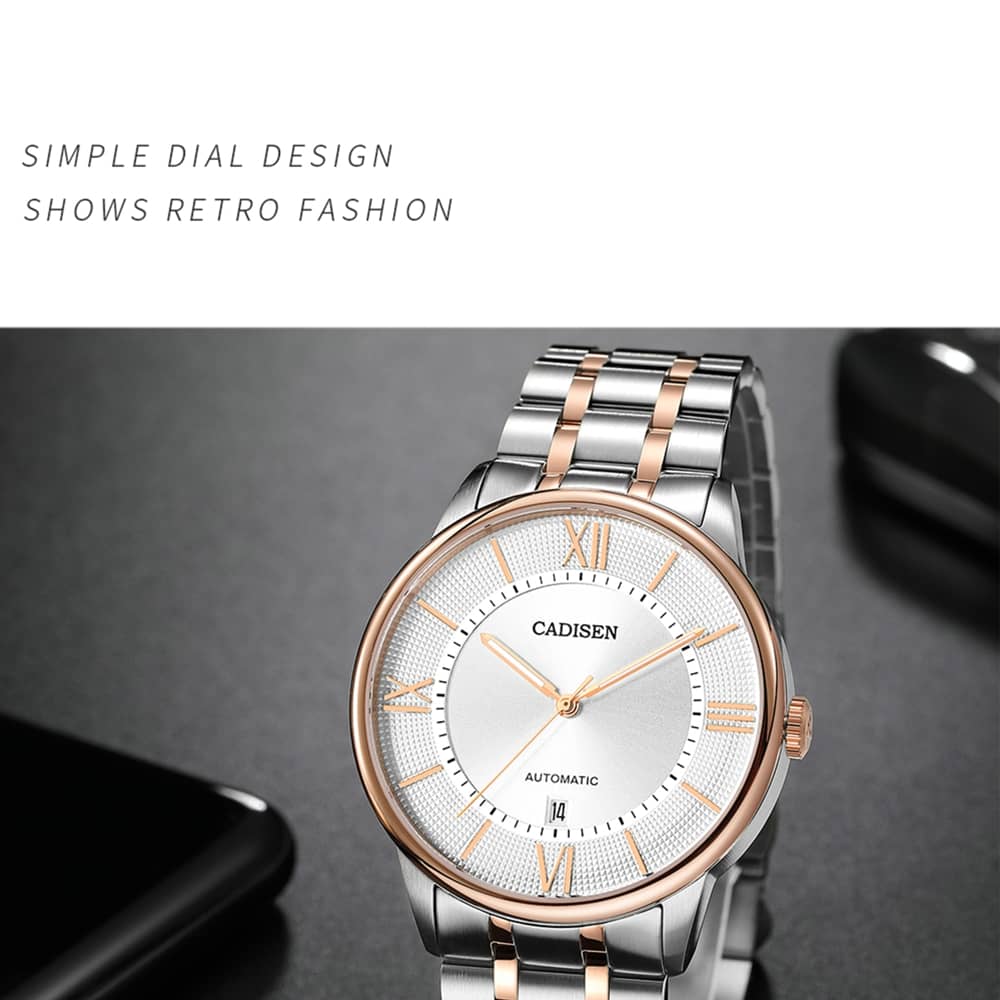 Automatic Mechanical Watch for Men Waterproof Classic Sapphire Crystals Date Display - Findtime