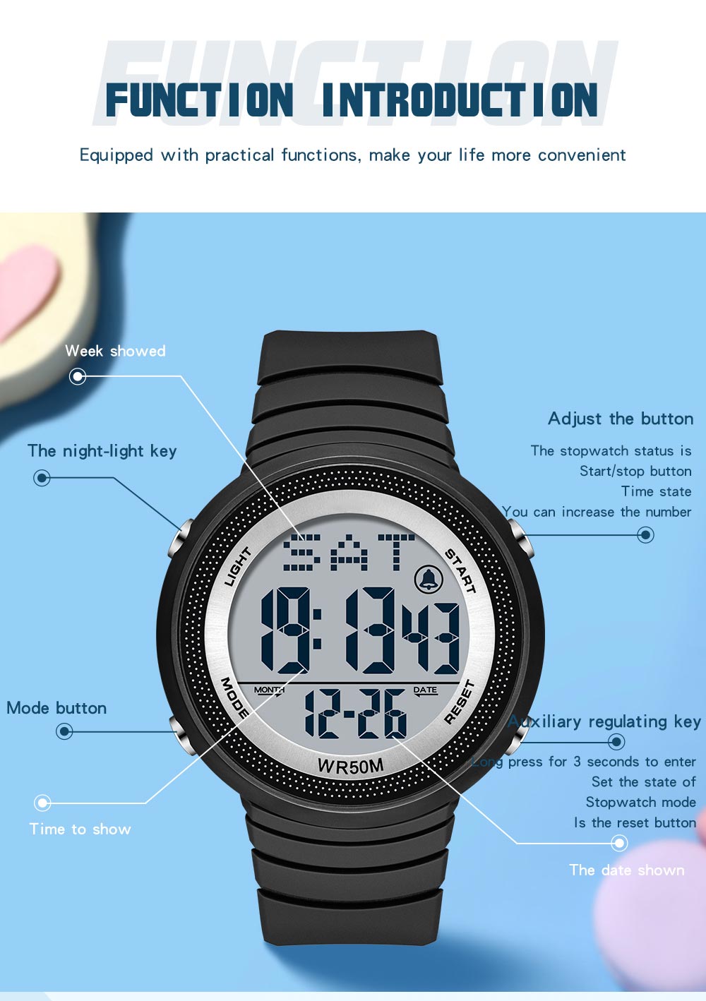 multi-function digital watches