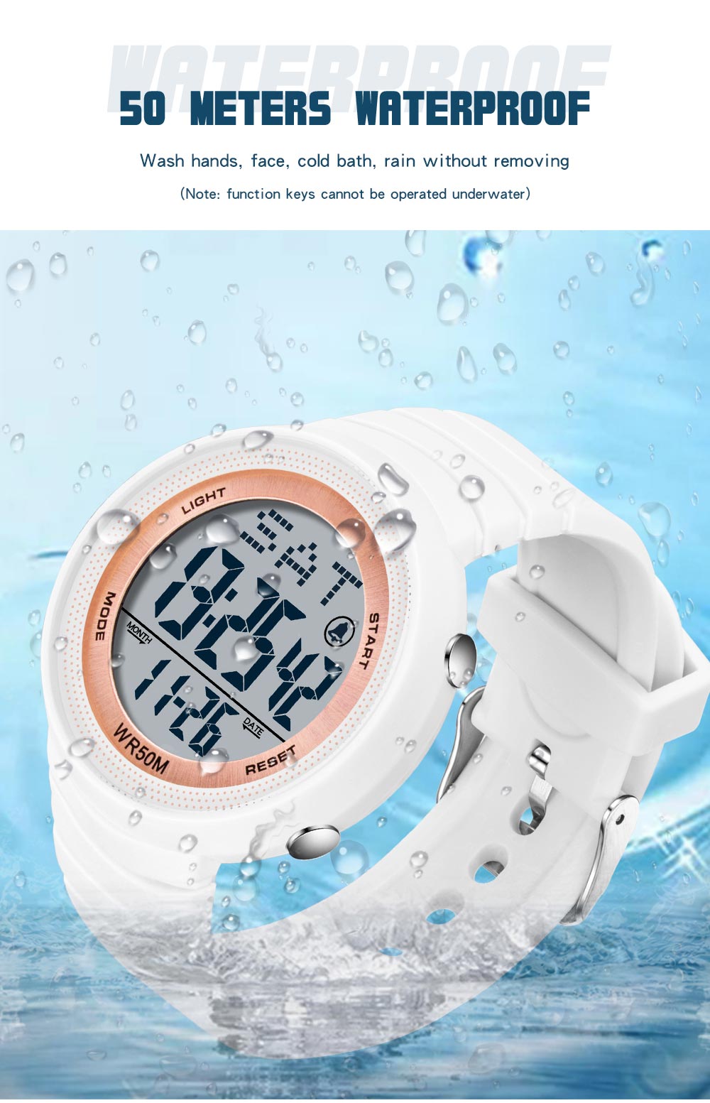 Relojes digitales de esfera grande para mujeres y personas  mayores｜Resistente al agua hasta 5 ATM – Findtime