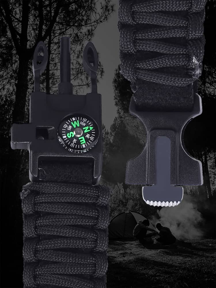 Reloj deportivo al aire libre Reloj digital impermeable luminoso para hombres con brújula Silbato Flint