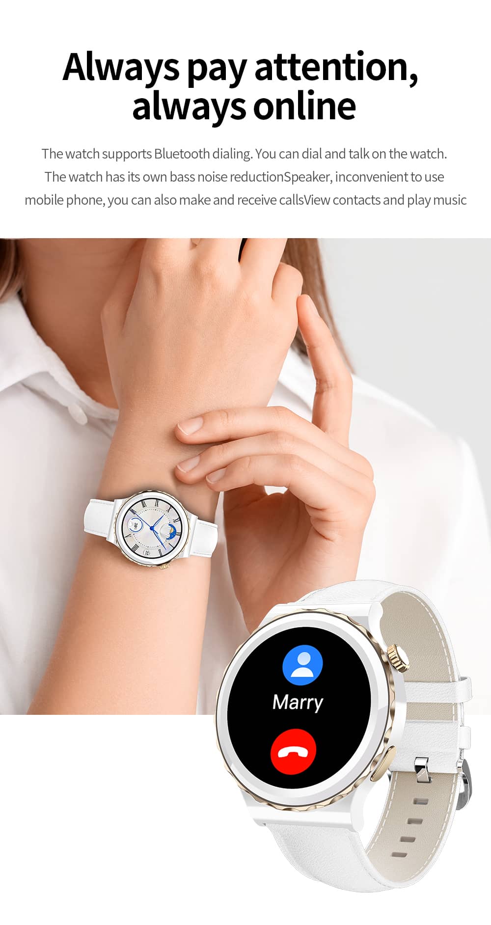 Findtime Smart Wathes para mujeres Monitor de presión arterial Ritmo cardíaco SpO2 Llamadas Bluetooth