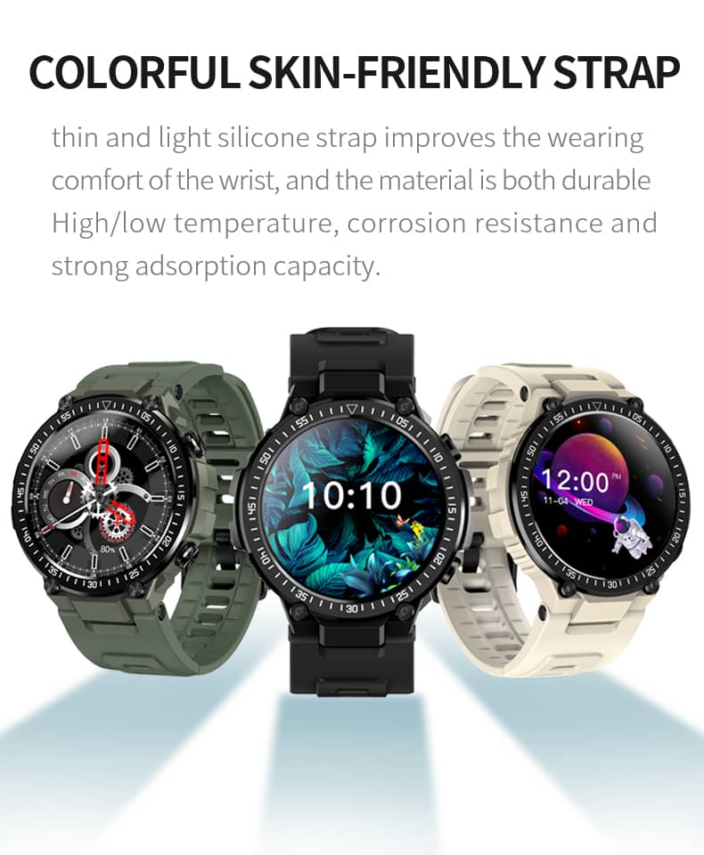 Outdoor AMOLED Smart Watch Blood Oxygen Heart Rate Monitor Bluetooth Call Resistant Between -20℃~50℃ - Findtime