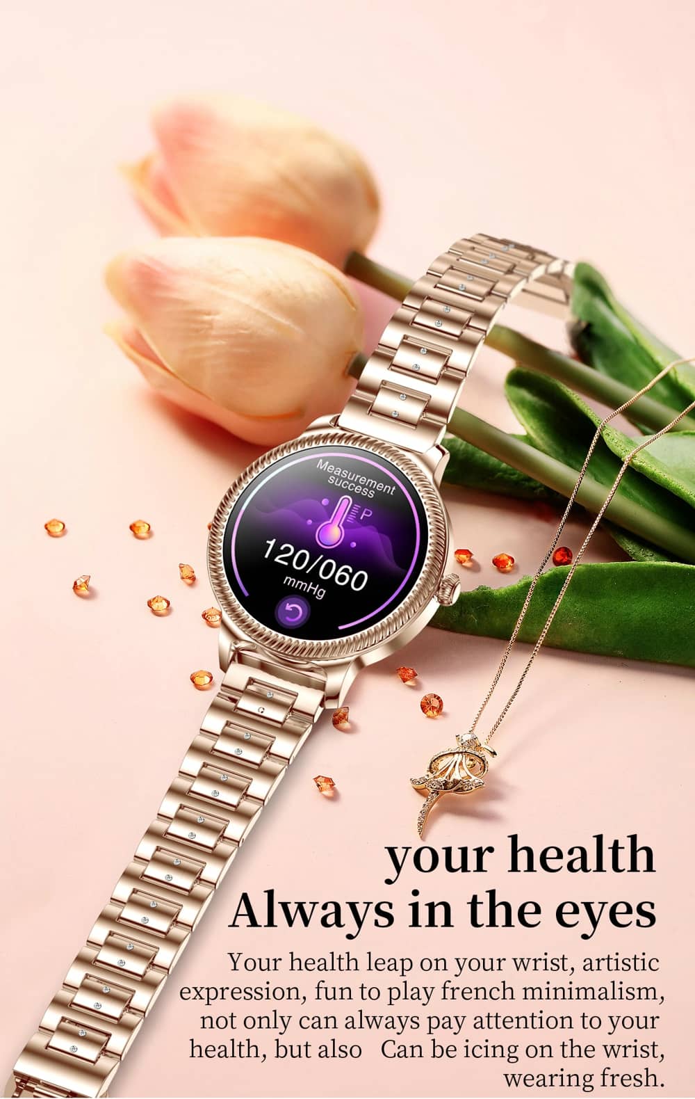 Womens Smart Watch Heart Rate Blood Pressure Sleep Monitor IP68 Waterproof Pedometer Weather Forecast Message Reminder - Findtime