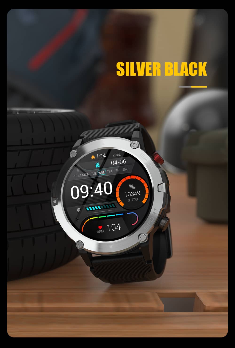 Findtime Smart Watch Bluetooth Calling Blood Pressure Heart Rate Monitor Drop and Smash Resistance