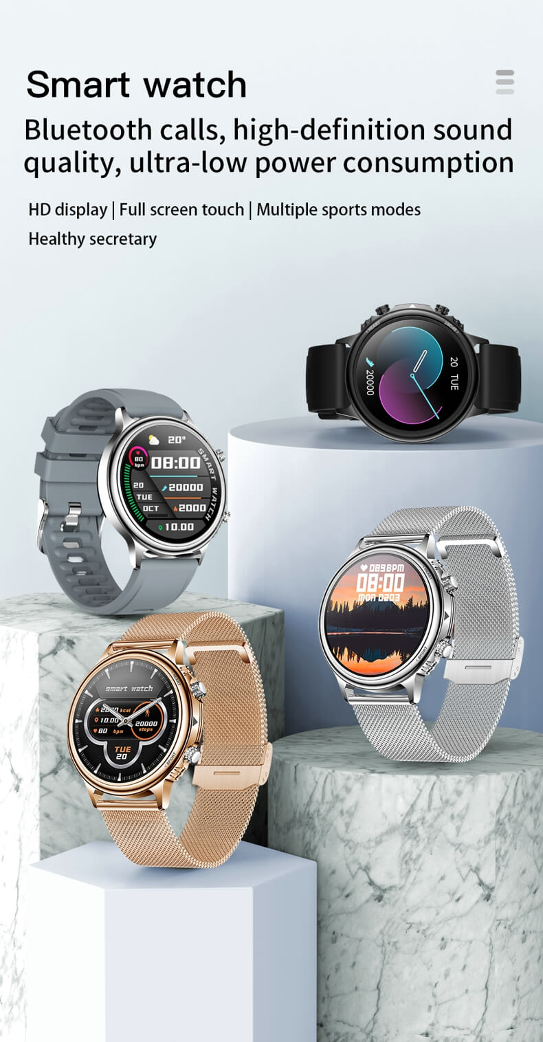 Findtime Smartwatch, Bluetooth-Anruf-Blutdruck-Herzfrequenzmesser