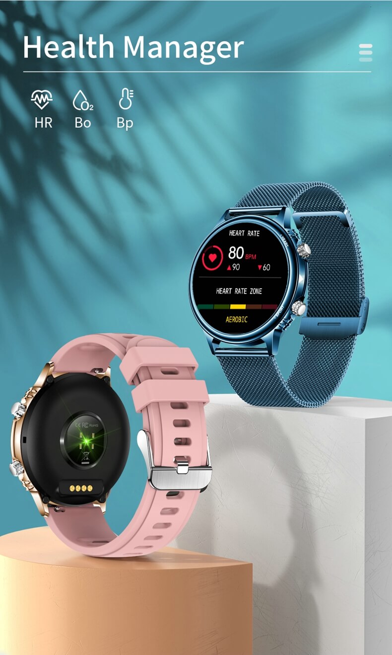 Findtime Smart Watch Bluetooth Llamada Presión arterial Monitor de frecuencia cardíaca