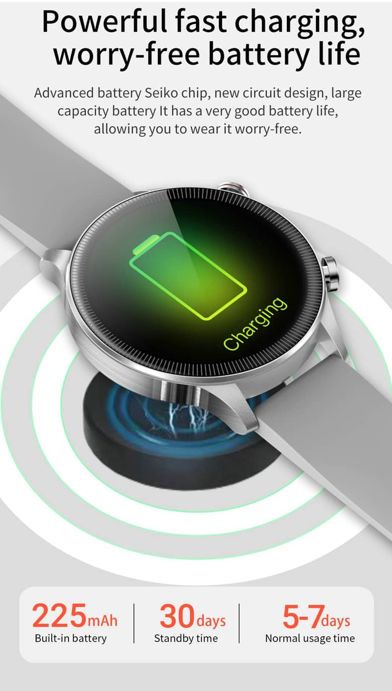 Reloj inteligente Findtime con presión arterial, oxígeno en la sangre, monitoreo de frecuencia cardíaca, llamadas Bluetooth