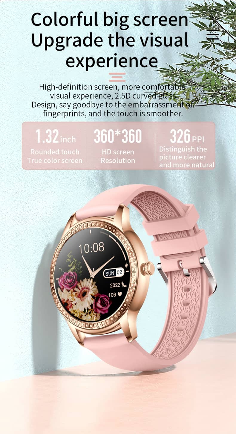 Findtime Bluetooth Call Smart Watch para mujeres para presión arterial Monitor de frecuencia cardíaca de oxígeno en sangre