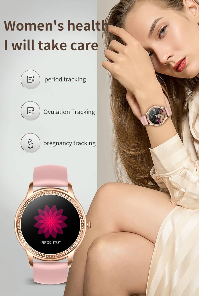 Findtime Bluetooth Call Smart Watch para mujeres para presión arterial Monitor de frecuencia cardíaca de oxígeno en sangre