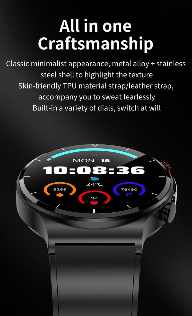 Findtime ECG Smart Watch Monitor Body Temperature Blood Pressure Heart rate Blood Oxygen Respiratory Rate