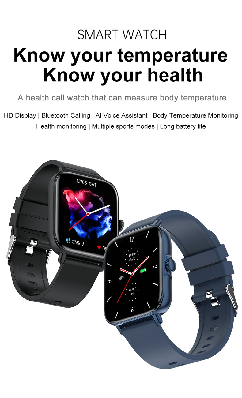 Findtime Smart Watch Blood Pressure Body Temperature Monitor Bluetooth Calling