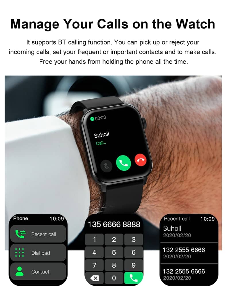 Findtime Smartwatch mit Blutdruck, Herzfrequenz, Blutsauerstoff, Bluetooth-Anrufen