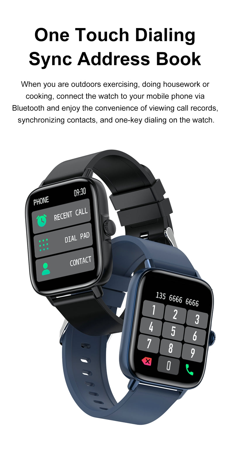 Reloj inteligente Findtime Presión arterial Monitor de temperatura corporal Llamadas Bluetooth