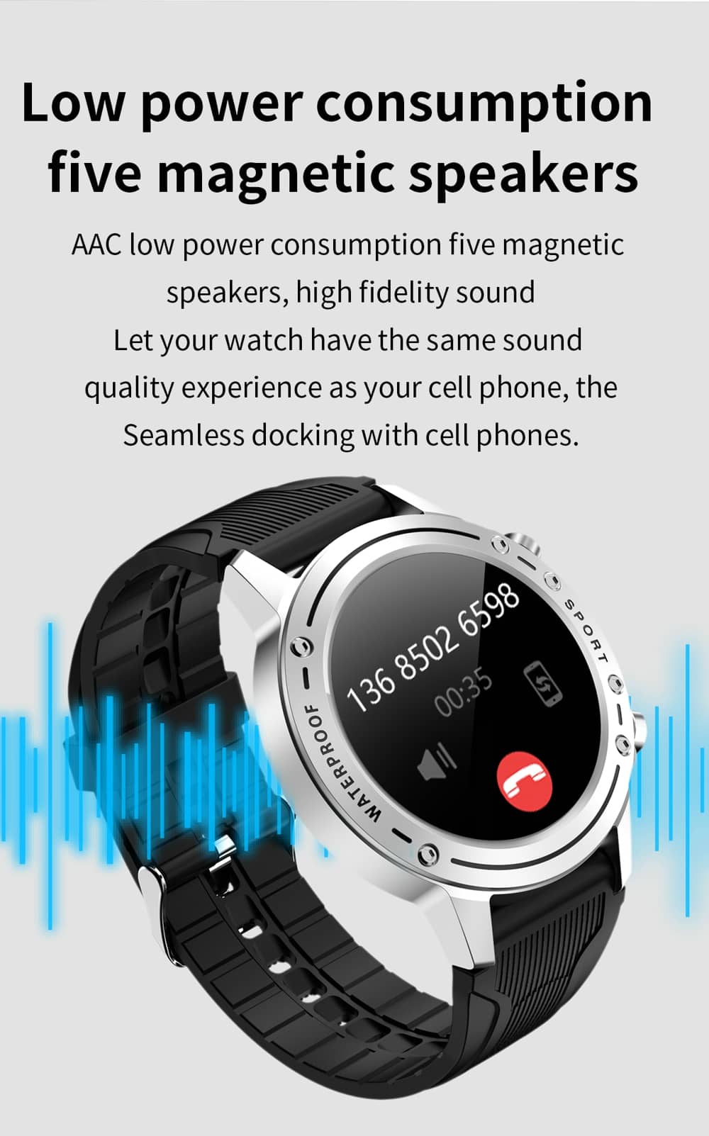 Findtime Smart Watch Monitor Blutdruck Herzfrequenz SpO2 Körpertemperatur mit Bluetooth-Anrufen IP68 wasserdicht