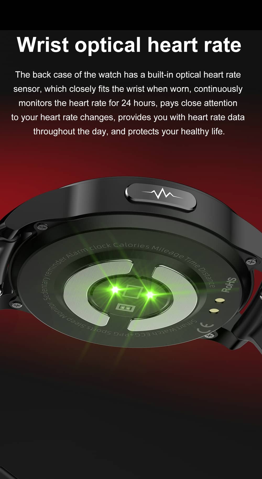 Findtime Smart Watch con presión arterial ECG Frecuencia cardíaca Oxígeno en sangre Temperatura corporal Monitori