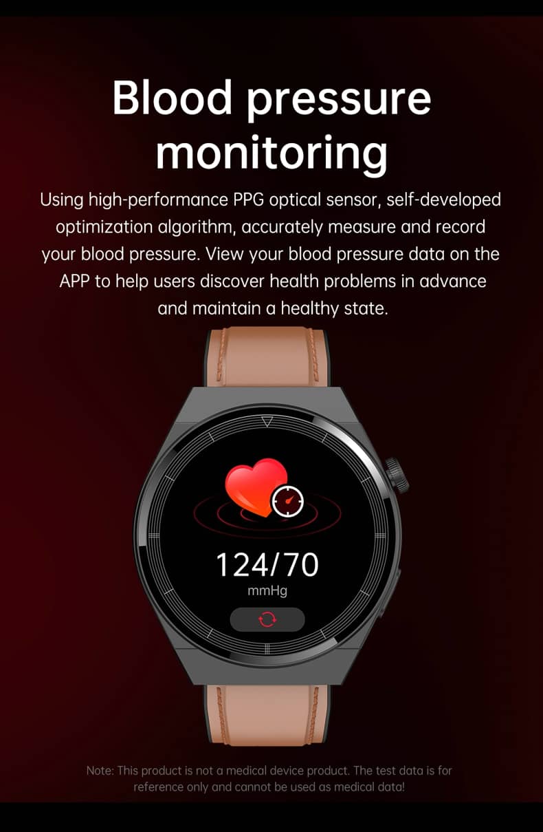 Reloj inteligente de presión arterial Findtime, monitor de frecuencia cardíaca y oxígeno en sangre, temperatura corporal con llamadas Bluetooth