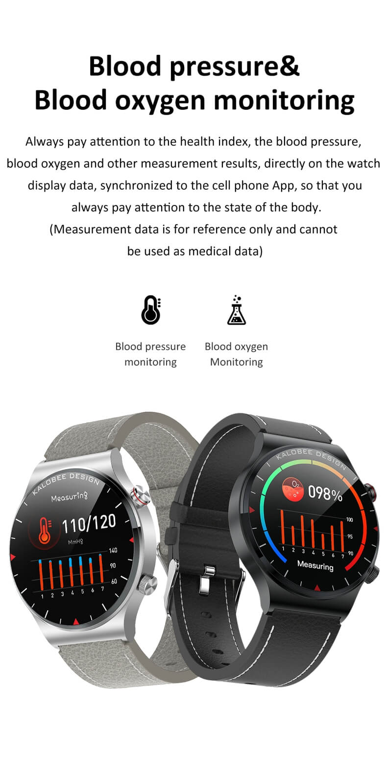 Reloj inteligente de presión arterial Findtime con monitor de frecuencia cardíaca SpO2 Llamadas Bluetooth