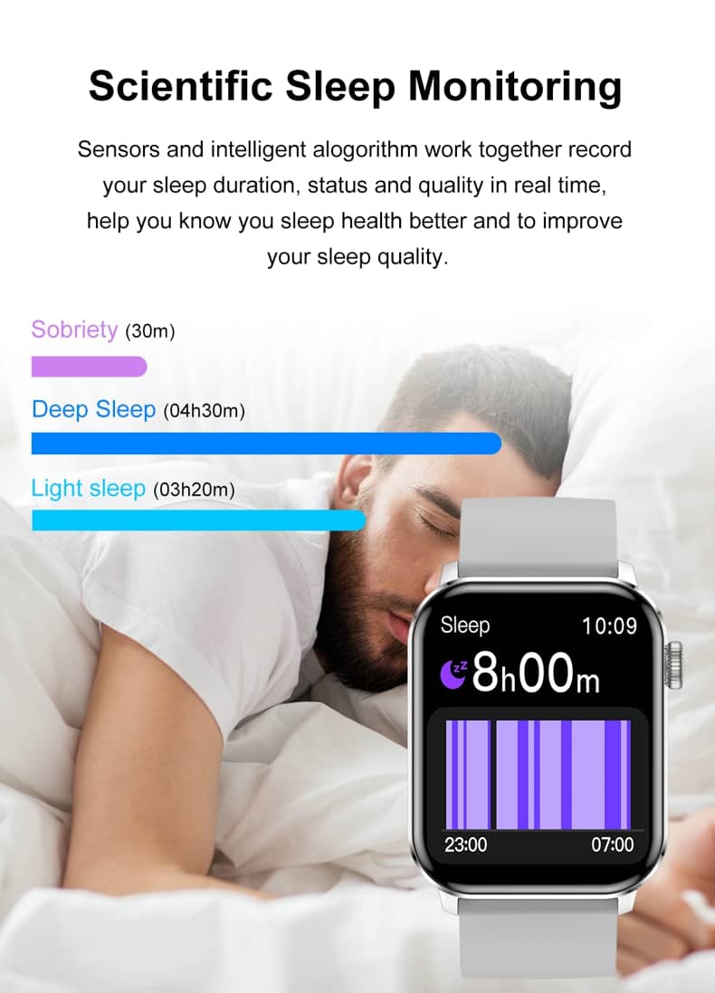 Reloj inteligente Findtime con presión arterial, frecuencia cardíaca, oxígeno en sangre, llamadas Bluetooth