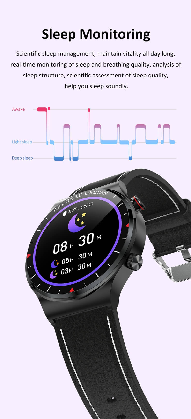 Reloj inteligente de presión arterial Findtime con monitor de frecuencia cardíaca SpO2 Llamadas Bluetooth