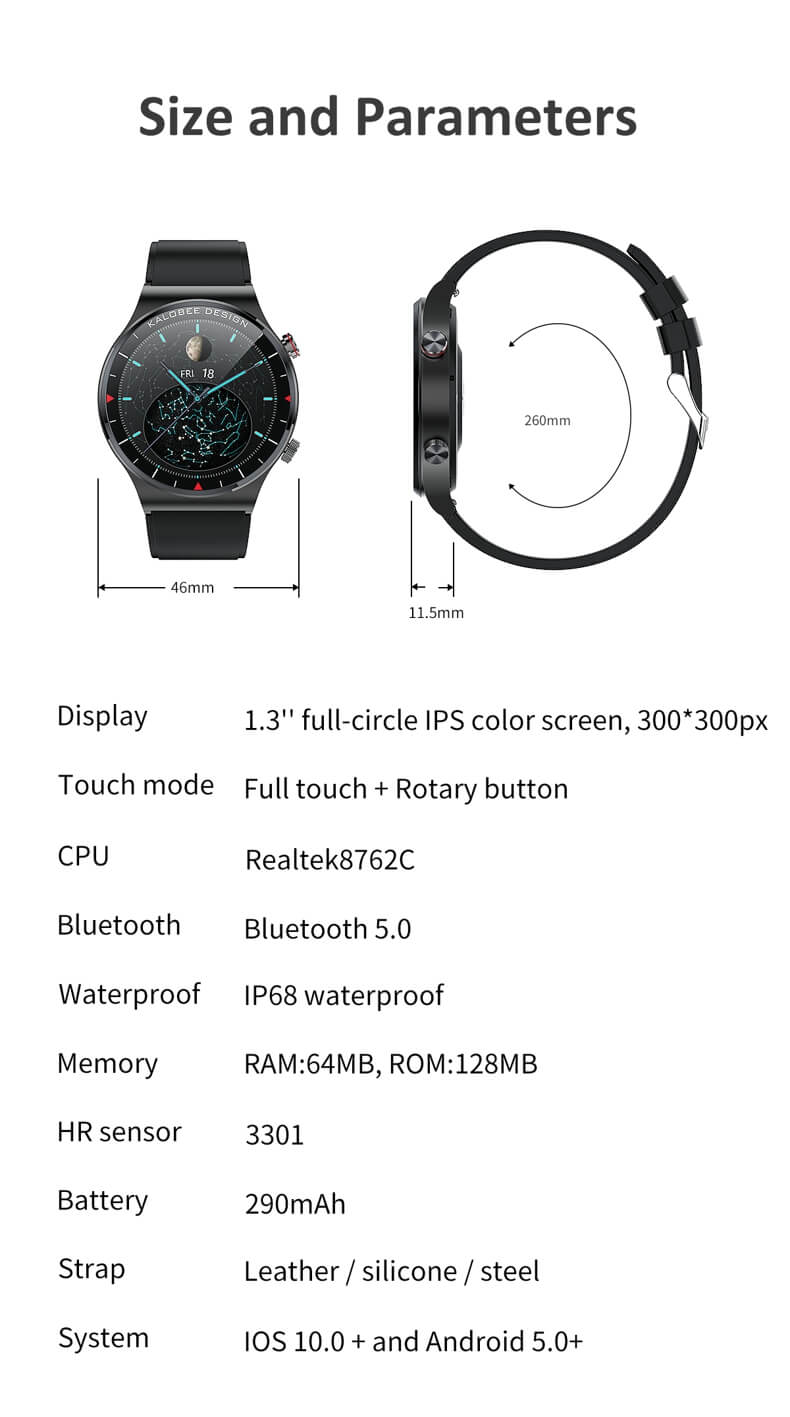 Reloj inteligente de presión arterial Findtime con monitor de frecuencia cardíaca SpO2 Llamadas Bluetooth