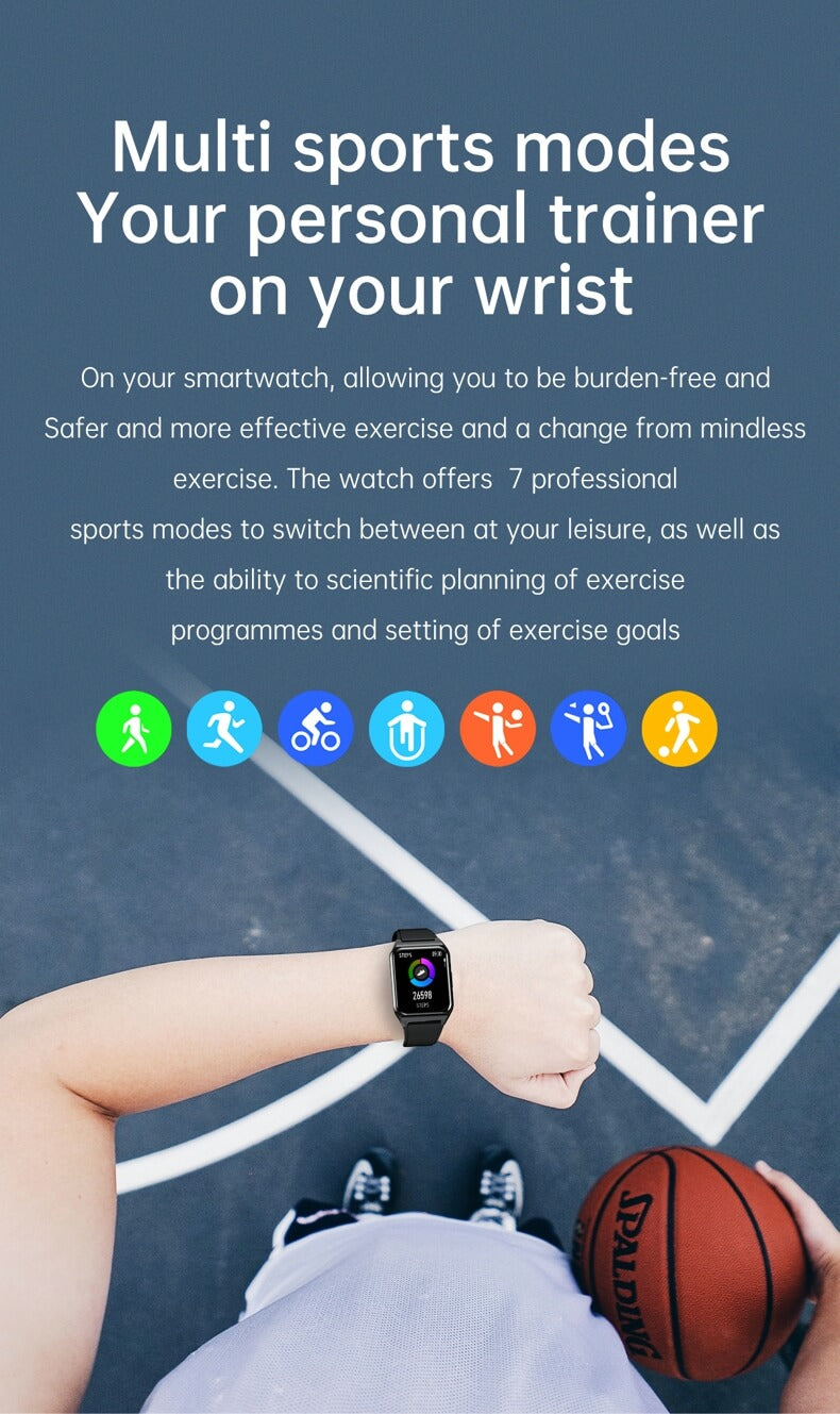 Reloj inteligente Findtime con presión arterial y monitor de frecuencia cardíaca SpO2 Temperatura corporal Llamadas Bluetooth